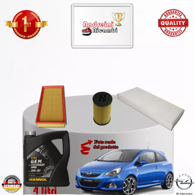 Kit Tagliando Filtri + Olio Opel Corsa D 1.4 16V 66Kw 90Cv Dal 2007 -> 2009