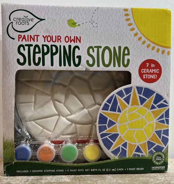 CREATIVE ROOTS PAINT Your Own Stepping Stone W/6 Paint NEW 10.99