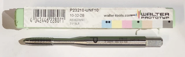 10-32 Class 2B HSS-E P23210-UNF10 Spiral Point Tap Walter Prototyp Bright Finish