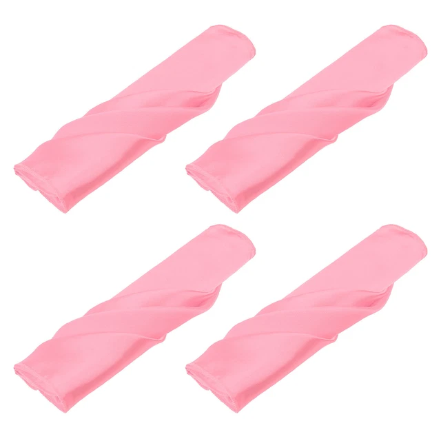 12pcs Pink Satin Table Napkins Polyester Square Bright Table Napkin 20×20 Inch