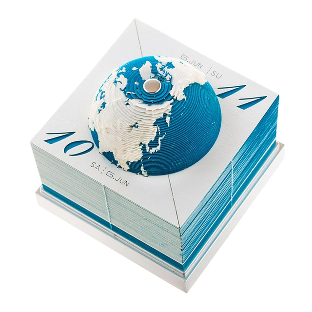 EARTH CALENDAR 3D Art Calendar Memo Pad 2024 RipAway Paper Carving