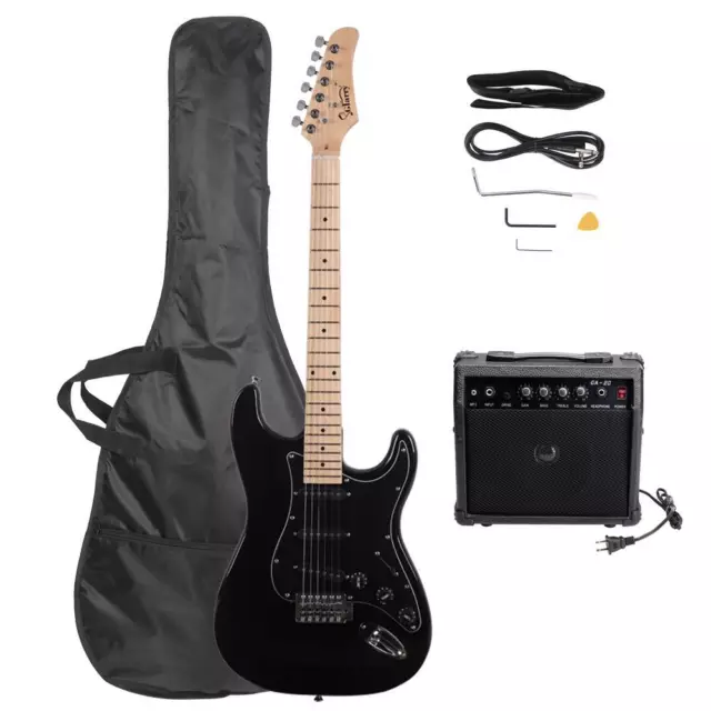 Glarry 39" Full Size Electric Guitar with Amp Case & Accessories