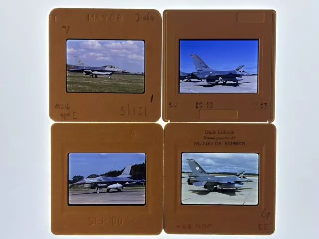 LOT 7 - 4 Netherlands A.F. F-16AM/BM Slides SEE NOTES BELOW Kodachrome Slide/Dia