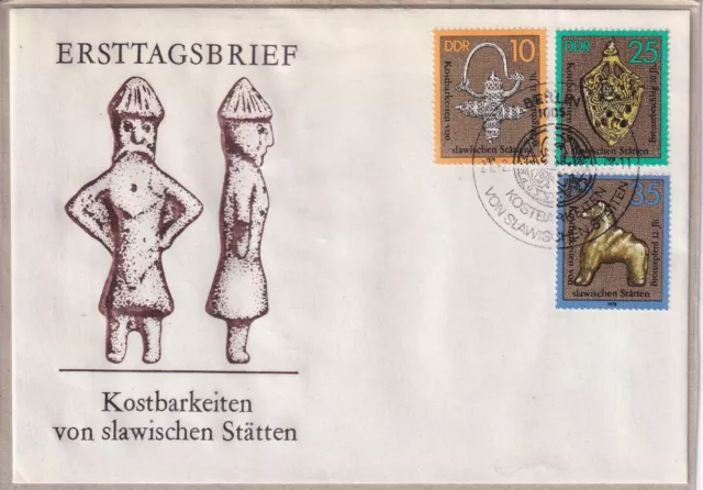 Ersttagsbrief - "Kostbarkeiten von slawischen Stätten" mit Marken und Stempel