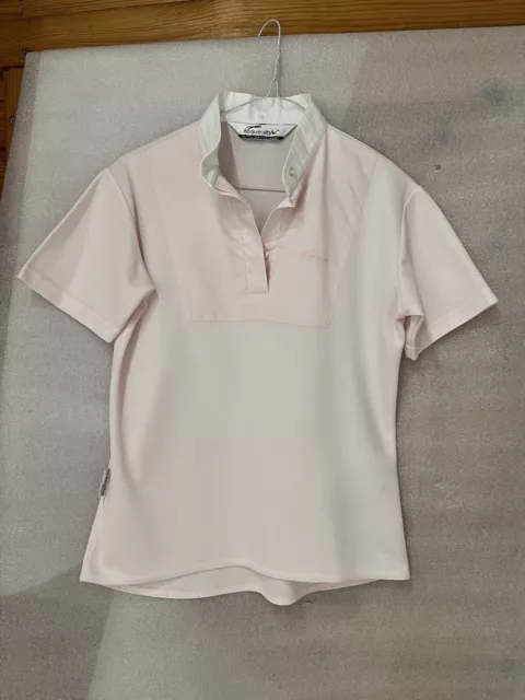 Ladies Teque-style Equine Competition Shirt Pale Pink Short Sleeve Size 10