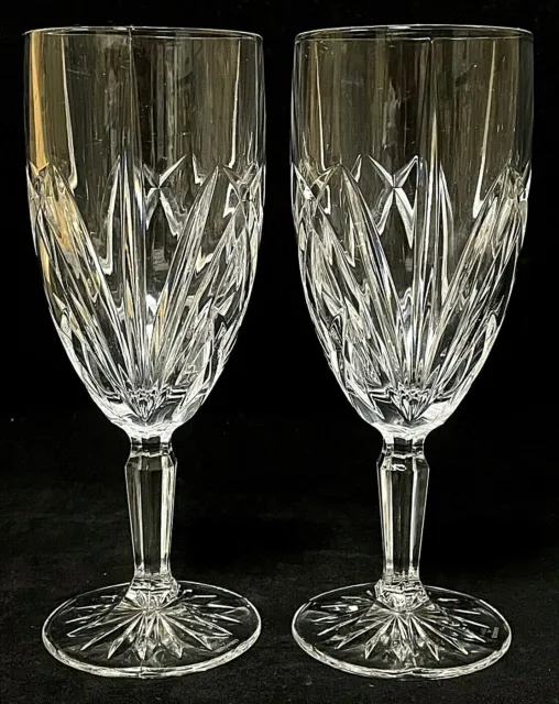 Marquis By Waterford Large Crystal Brookside Ice Tea Goblet Glass Set of 2