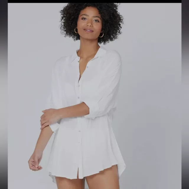 NWT L*Space XS, S Pacifica Tunic White Swim Cover Up