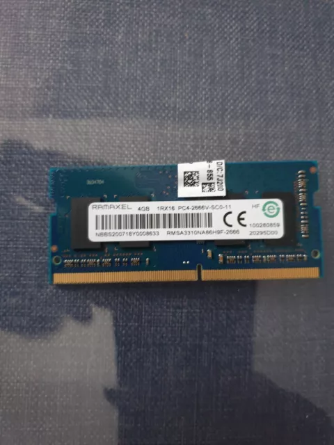 Mémoire Sodimm RAM Ramaxel 4GB DDR4 2666V Mémoire RAM RMSA3310NA86H9F Occasion