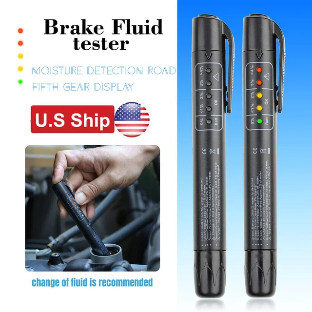 Brake Fluid Tester Pen 5 LED Mini Indicator Auto Diagnostic Test Tool DOT3/DOT4