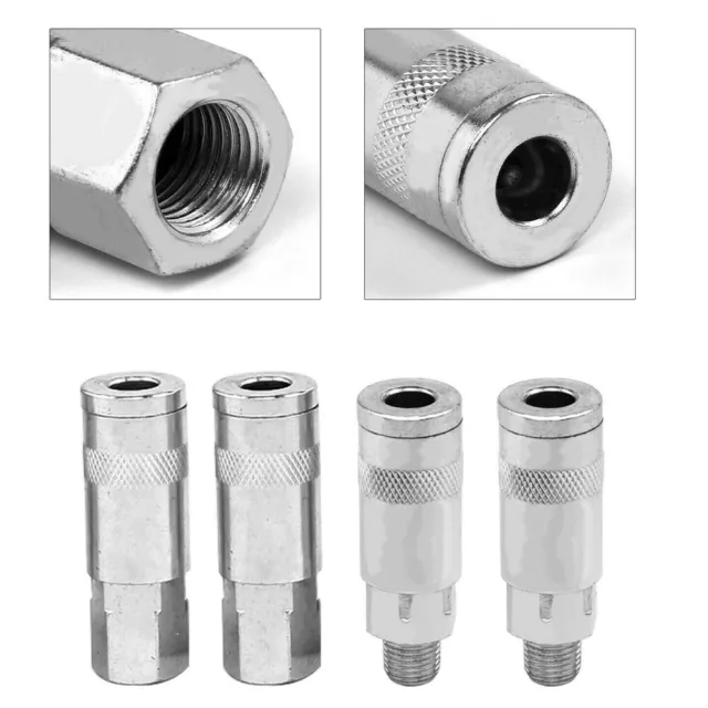 12pcs 1/4 BSP Euro Air Line Hose Fitting Connector Quick Release Male&Female Kit 3