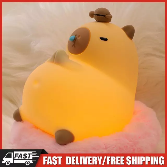 Snotty Capybara Night Lights USB Rechargeable Cartoon LED Squishy Animal Lamps D