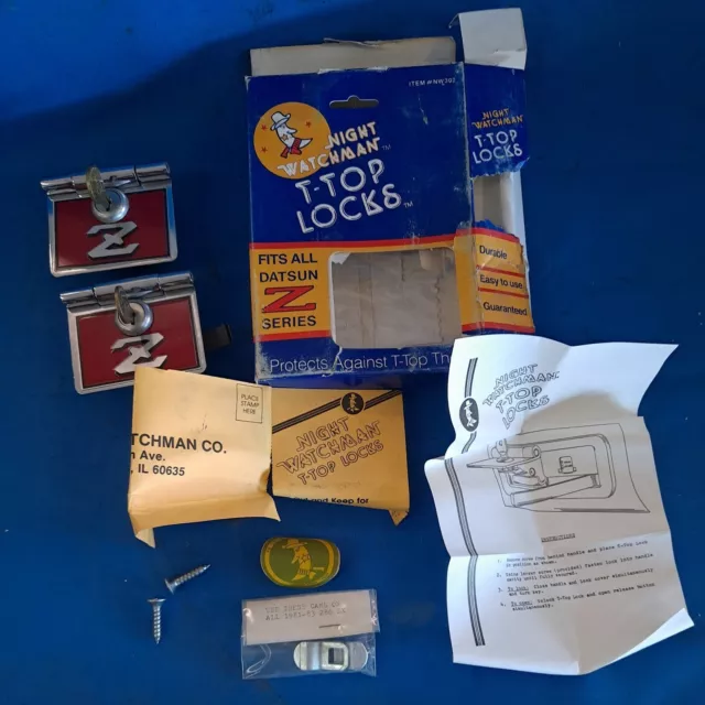 79-83 Datsun 280Zx T-Top T Top Interior Trim Locks With Keys Nos Night Watchman 79-83 Datsun 280Zx T-Top T Top Interior Trim Locks With Keys Nos Night Watchman