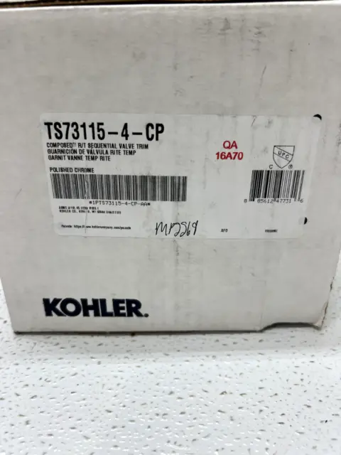 Kohler K-TS73115-4-CP Composed Pressure Balanced Valve Trim w/ Lever Handle READ