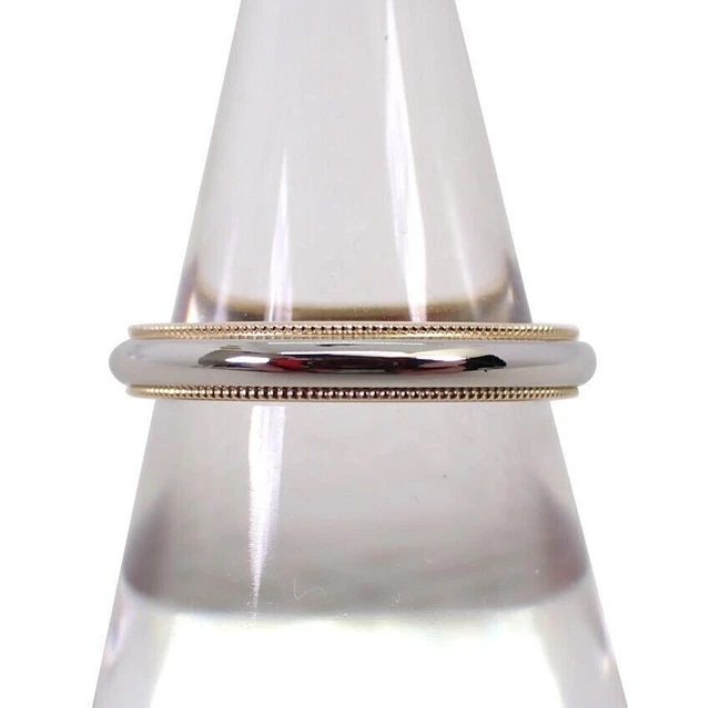 [Usato] Anello classico milgrain TIFFANY 750/PT950 misura USA 8[g117-55]