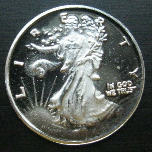 Walking Liberty design - 1 GRAM GR G .999 Fine Pure Solid Silver Bullion Round
