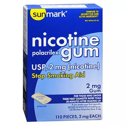 Sunmark Nicotine Polacrilex Gomme 2 MG Nombre De 110 Par Sunmark