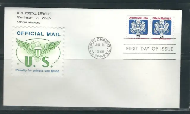 SC # O140 Official Mail USA FDC.  HF Cachet