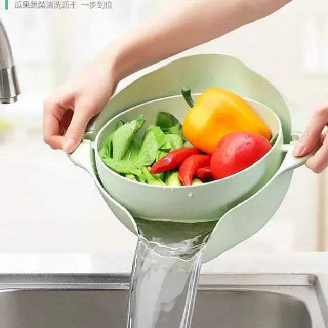 Kitchen Gadgets Vegetable Drain Basket Sink Rotatable Drainer  Kitchen Home
