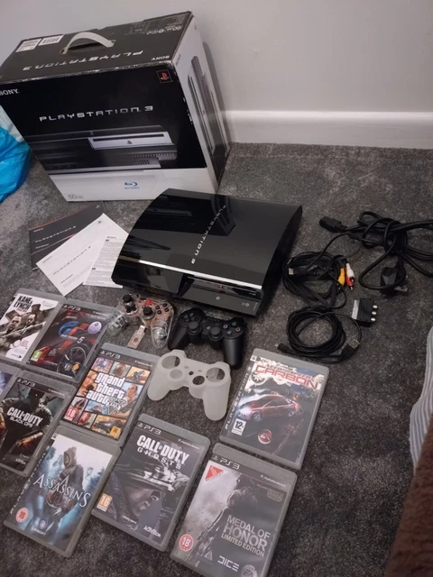 Playstation 3 60gb Backwards Compatible Boxed With Manuals & 9 Games