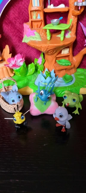Disney Fairies Pixie Pettable Animal Friends' with basket & cushion.  Set of 5