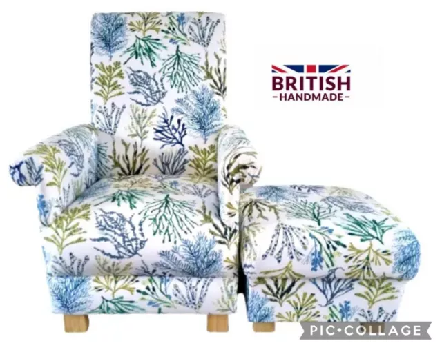 Armchair & Footstool Adult Chair Prestigious Coastal Fabric Coral Blue Small