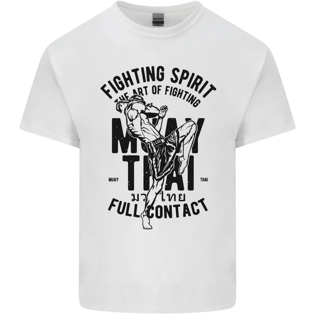 Muay Thai Full Contact Martial Arts MMA Mens Cotton T-Shirt Tee Top