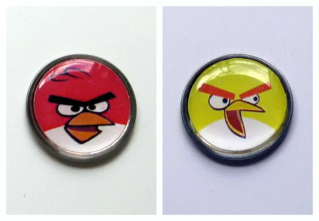 anneys ~ two - 20mm GOLF  BALL  MARKERS - angry birds !!! ~