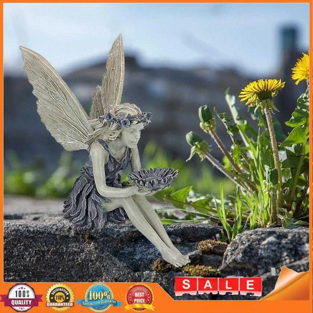 Garden Statue Funflower Fairy Outdoor Lawn Ornament Statues Courtyard Decoration