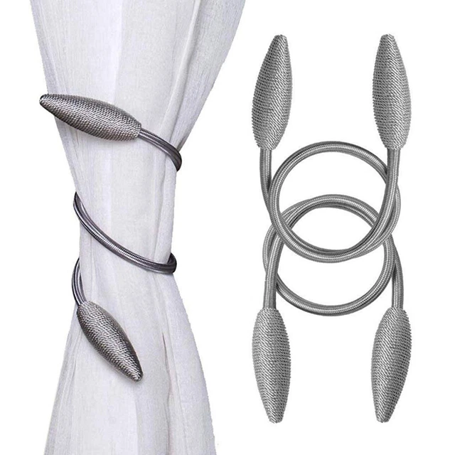 Beautiful Alloy Solid Curtain Holders Tieback Gray Set of 2 Pcs 2