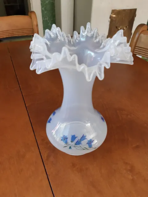 Bohemian opaline glass vase made by Crystalex Novy Bor