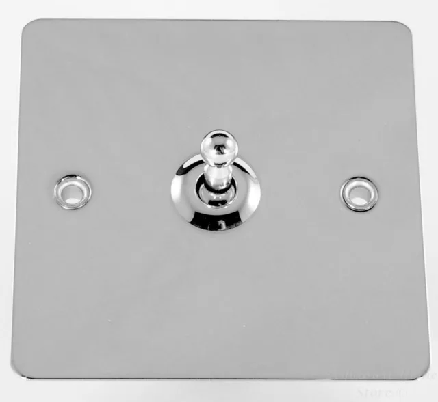 G&H FC281 Flat Plate Polished Chrome 1 Gang 1 or 2 Way Toggle Light Switch