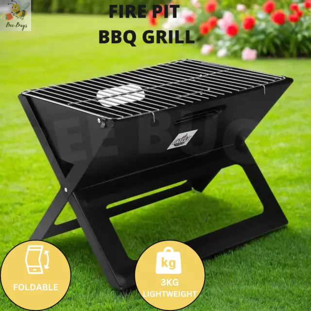 Fire Pit BBQ Grill Smoker Portable Outdoor Fireplace Patio Heater Pits 30"