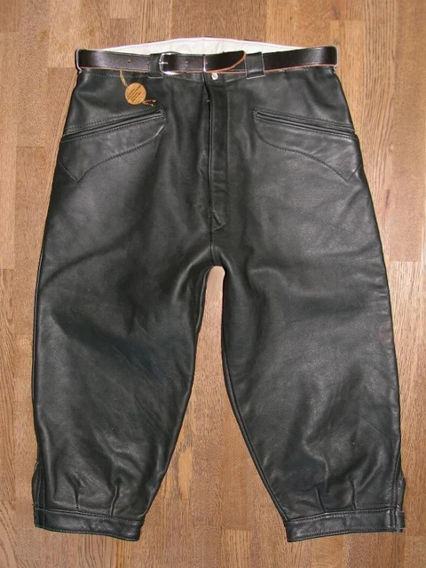 "WMW"" Ginocchia bambini - PANTALONI DI PELLE in PELLE LISCIA in stile classico" verde circa taglia 140/146