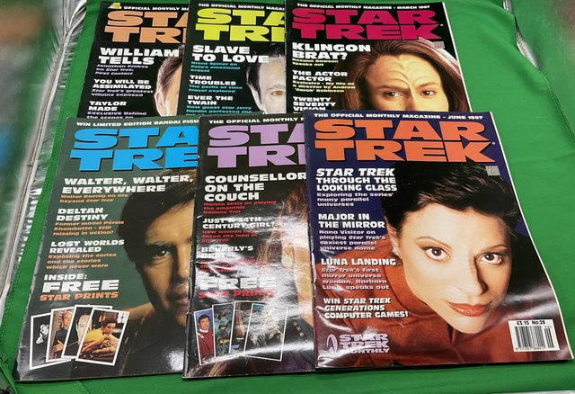 Star Trek The Official Monthly Magazine Vintage/Retro Sci-Fi Bundle x 6 (1997)