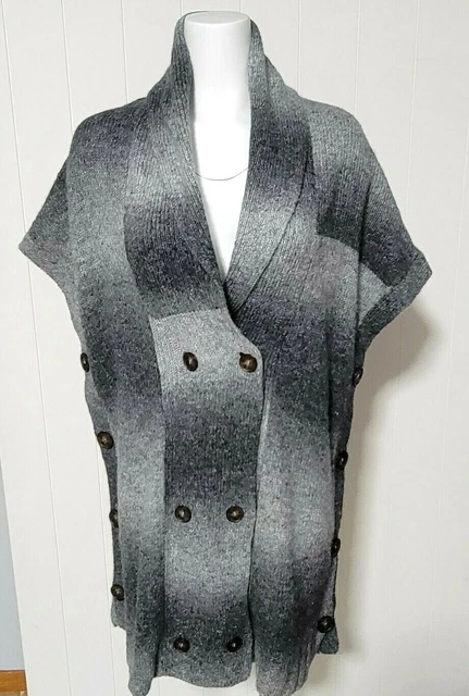 Logo Lori Goldstein XS Gray Poncho Sweater NEW