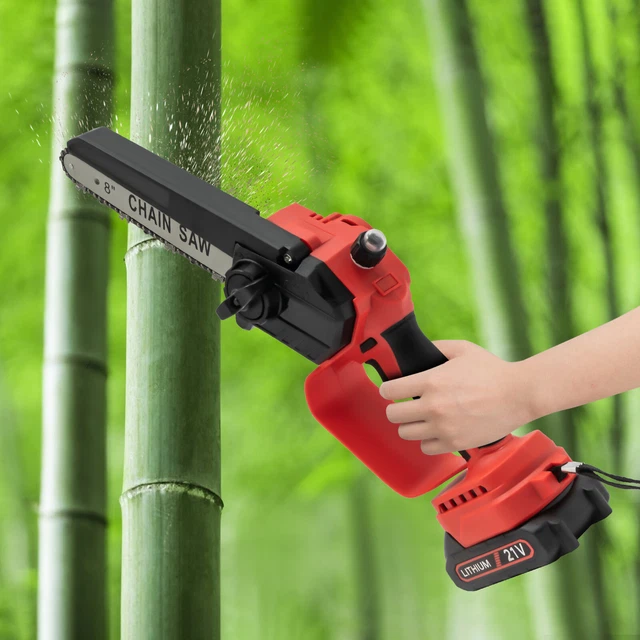 8 INCH ELECTRIC One-Hand Saw Mini Chainsaw Cordless Chainsaw w/ Battery ...