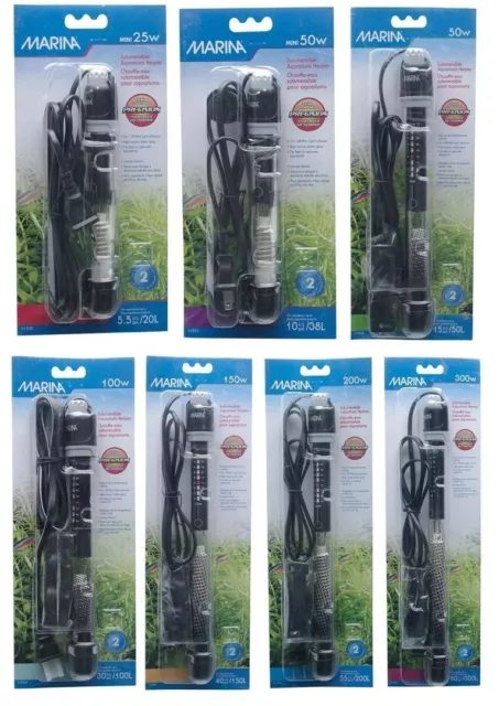 MARINA SUBMERSIBLE HEATER AQUARIUM TROPICAL FRESH or MARINE HEAT FISH TANK HAGEN