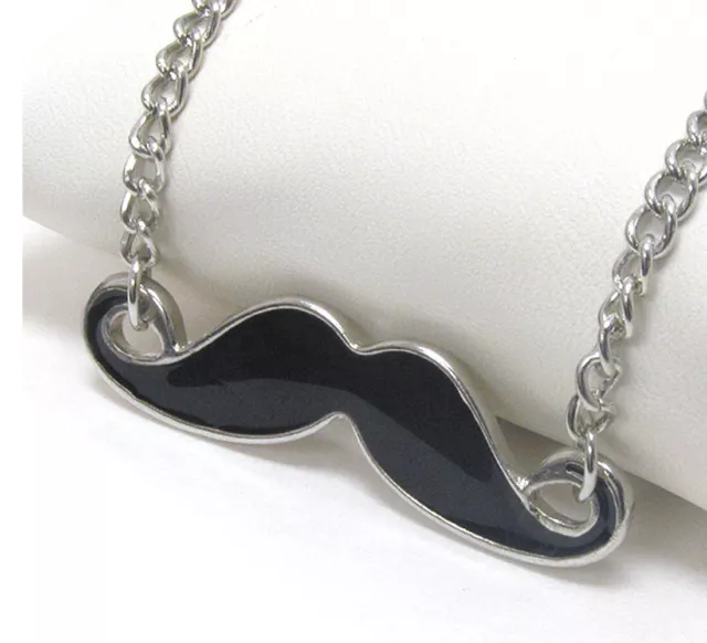 Black Mustache Pendant Necklace for Women
