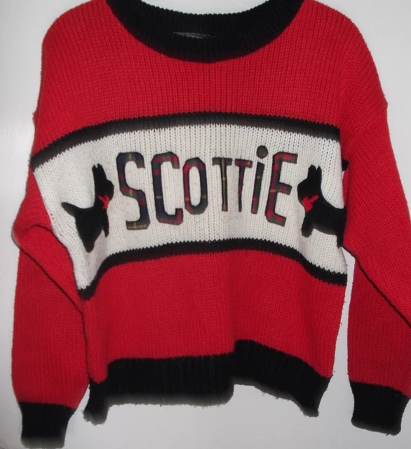 VINTAGE C&A Jeffrey Rogers SCOTTIE JUMPER top Age 11-12 1980s Rare collectable