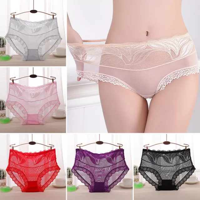 Womens Sexy Panties Underwear See Through Lingerie Lace Mesh Briefs Knickers 366 Picclick 