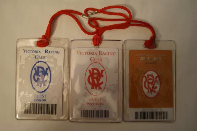 Horse Racing Australia VRC Victoria Racing Club Guest Passes x 3 with Cords