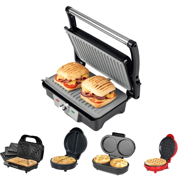 Superlex Elektrisch Kontaktgrill Sandwichmaker Panini Omelette Waffeleisen Maker