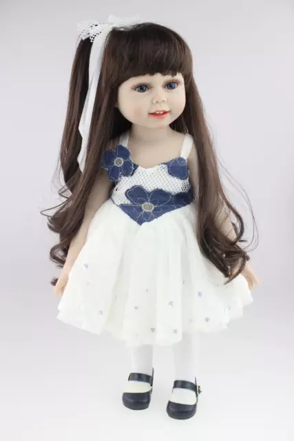 Bambola bambina a capelli lunghi 18" reborn neonato bambola bambino regalo