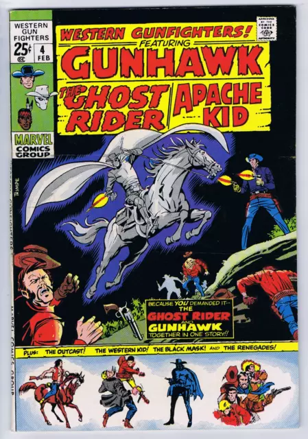 Western Gunfighters #4 Marvel Pub 1971 featuring Ghost Rider, Wyatt Earp