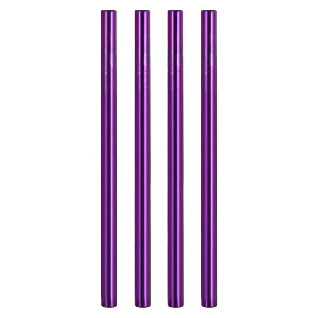 4Pcs 8.46" Long Stainless Steel Straight Straws for Travel Mugs(Purple)