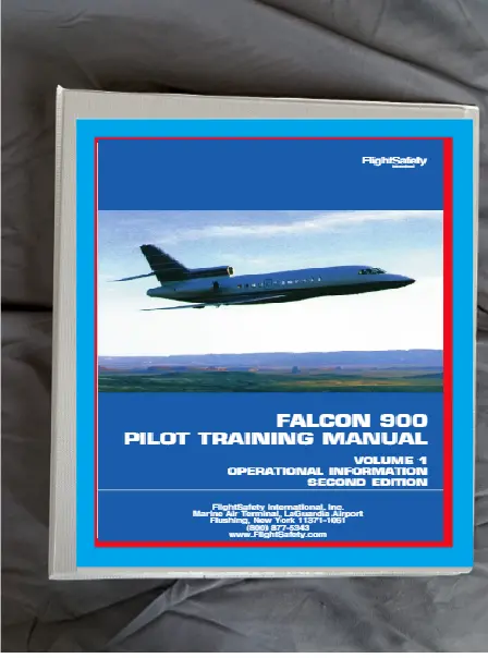 dassault falcon 900 Flight Operator training manual & binder vol1 free ship