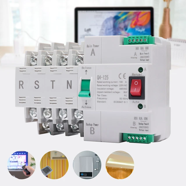100 A 4P doppio alimentatore interruttore trasferimento automatico switch