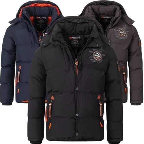 Veste D'hiver Matelassée Geographical Norway Pour Homme - Parka Outdoor Avec Capuche Amovible - Tailles S à 7XL