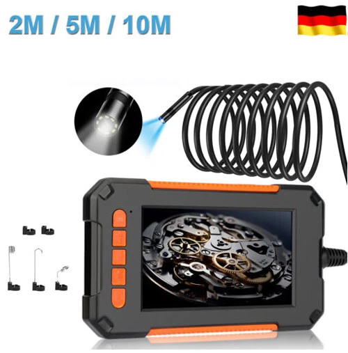 Endoskop mit 4.3'' LCD 1080P HD Inspektionkamera IP67 8mm Rohrkamera Endoscope