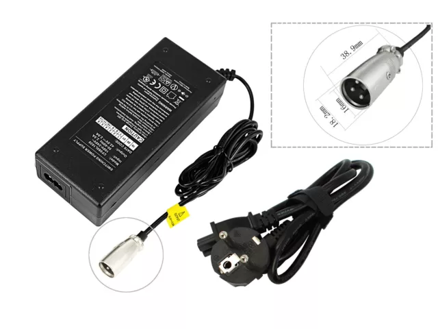 chargeur universel batterie vélo 42V 3A (5.5 x 2.1mm pin)